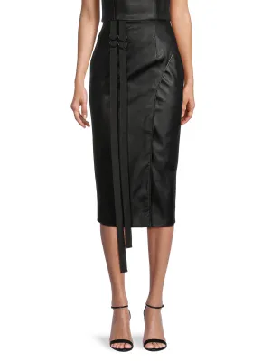 ELIRA - Leather | High Waist Midi Skirt