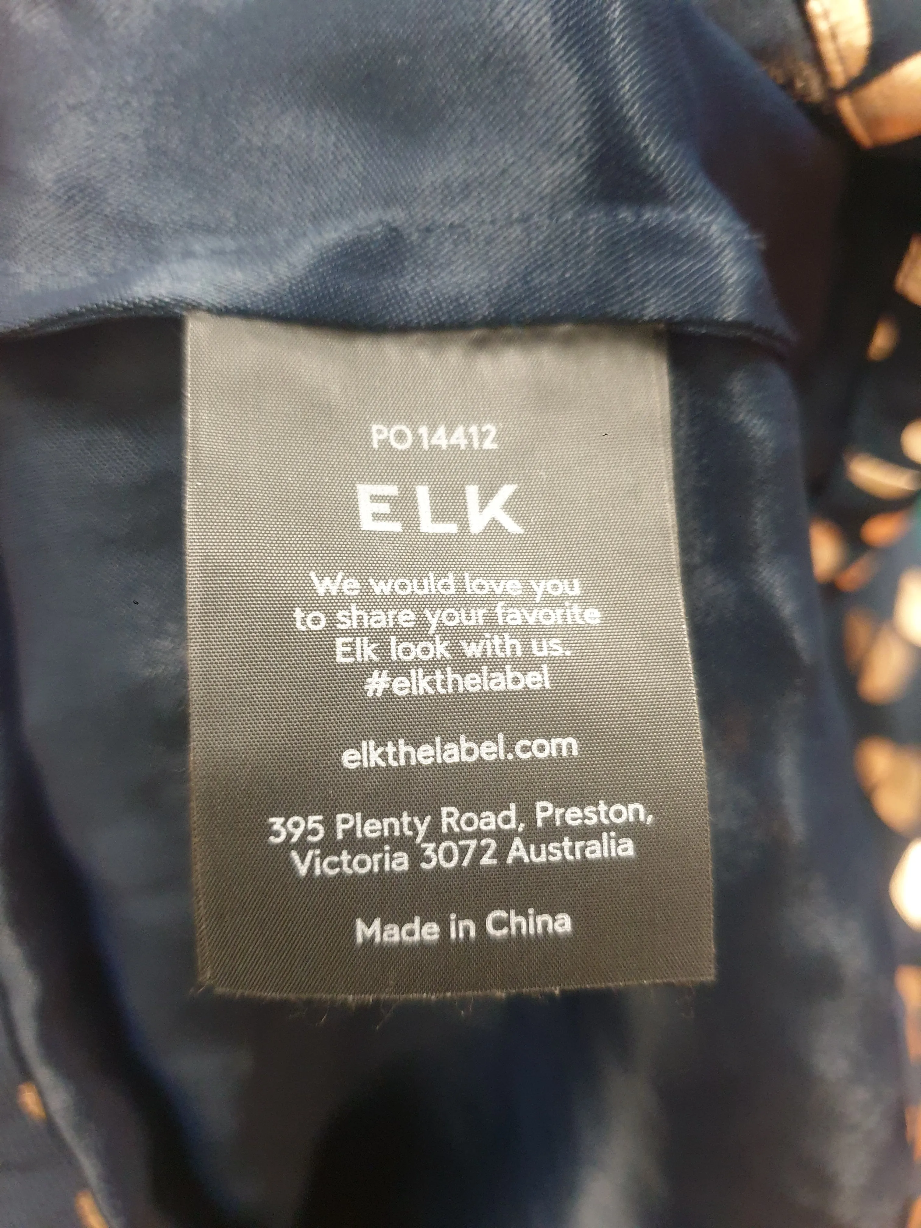 Elk black top with gold asymmetrical dot print size 14