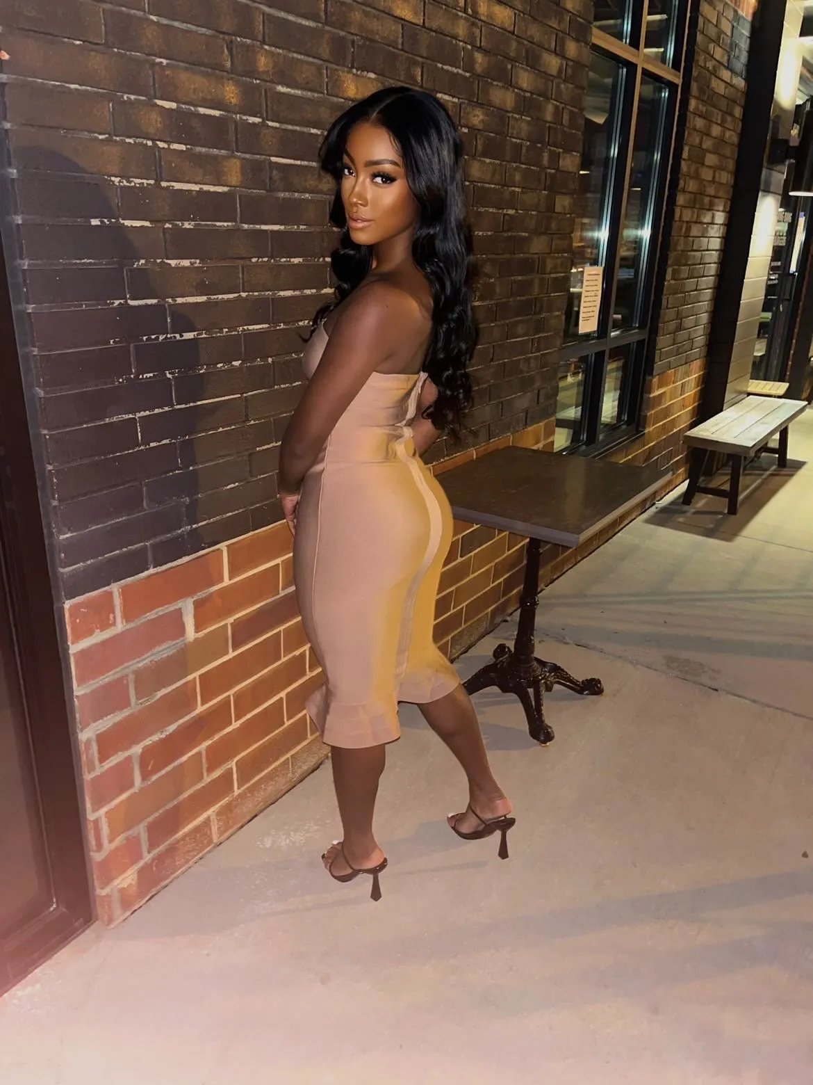 Ella Khaki Bandage Dress