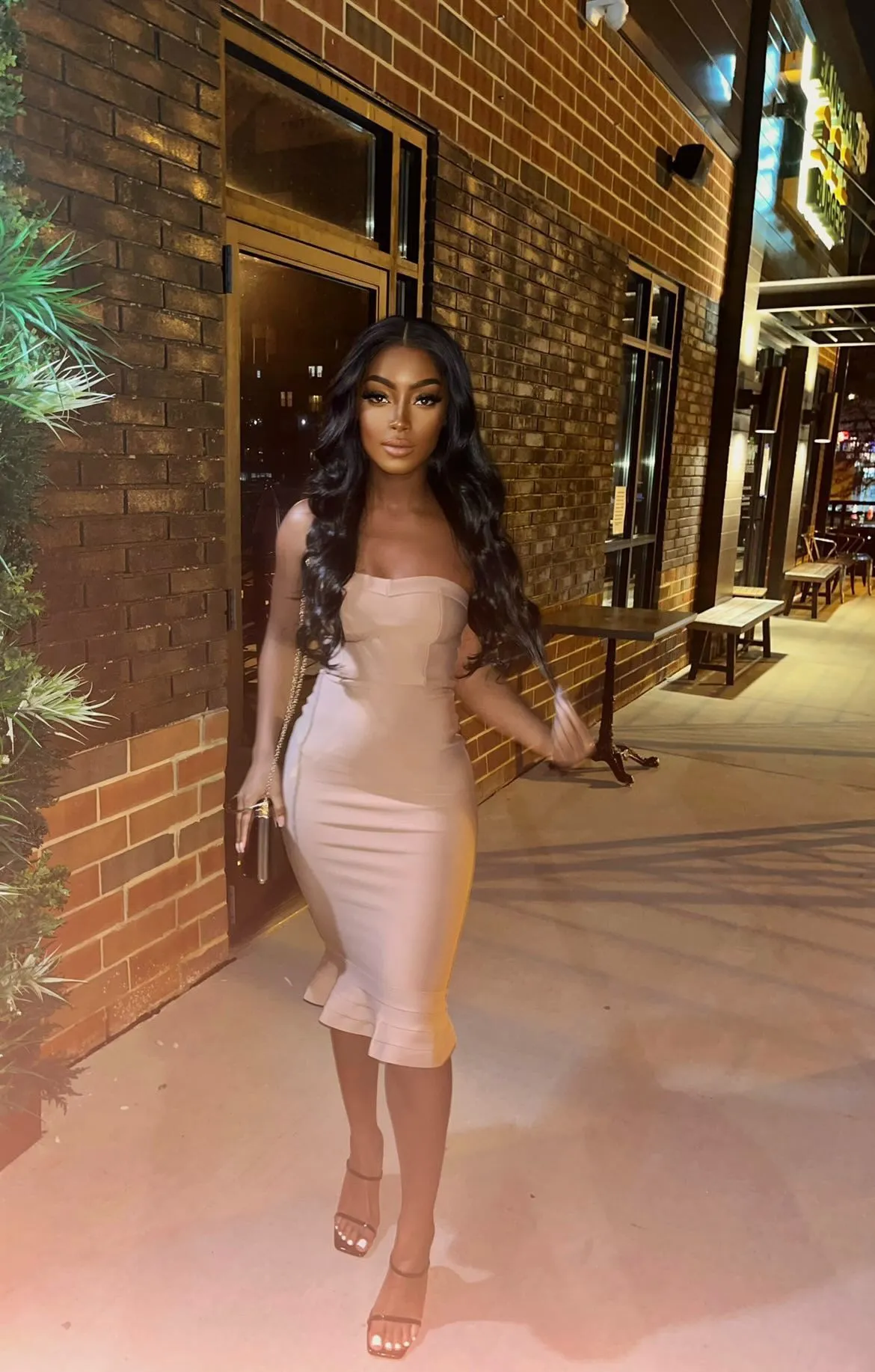 Ella Khaki Bandage Dress