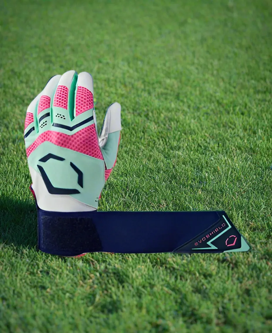 Evoshield Carbyne Batting Glove with Strap - Navy/Seafoam/Pink