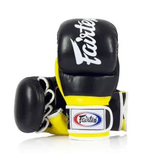 Fairtex Black-Yellow Super Sparring MMA Gloves