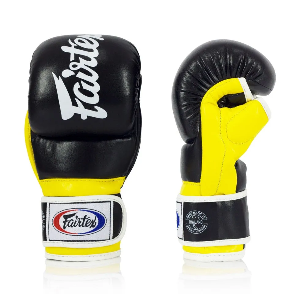 Fairtex Black-Yellow Super Sparring MMA Gloves