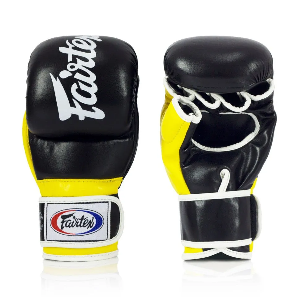 Fairtex Black-Yellow Super Sparring MMA Gloves