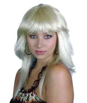 Farrah Fawcett Blonde Flicked Costume Retro 70's Wig