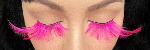 Feathers False Eyelashes Long Pink