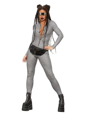 Fever Miss Whiplash Disco Holographic Costume