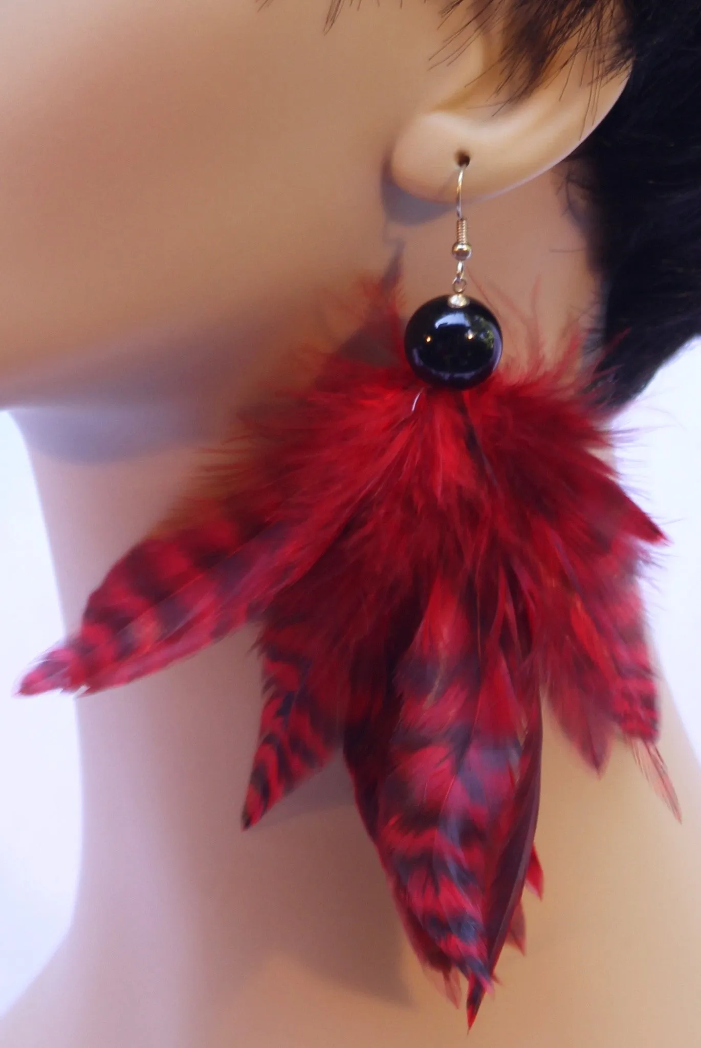 Fierce Rooster Cluster Earrings