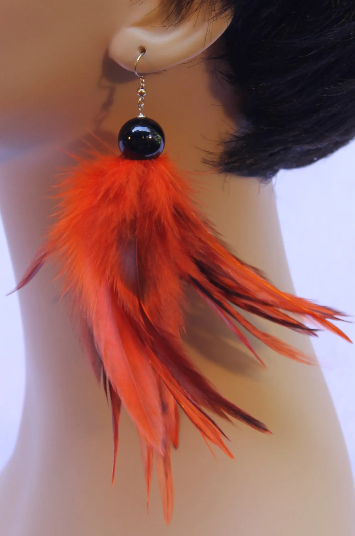 Fierce Rooster Cluster Earrings