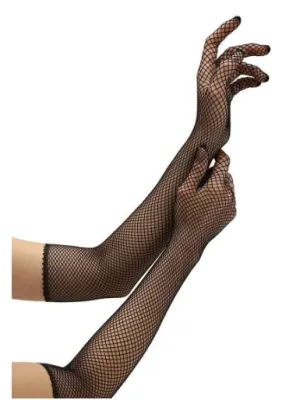 Fishnet Opera Gloves Black