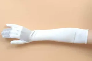Formal White Long Satin Quality 1920's Stretchy Costume Gloves