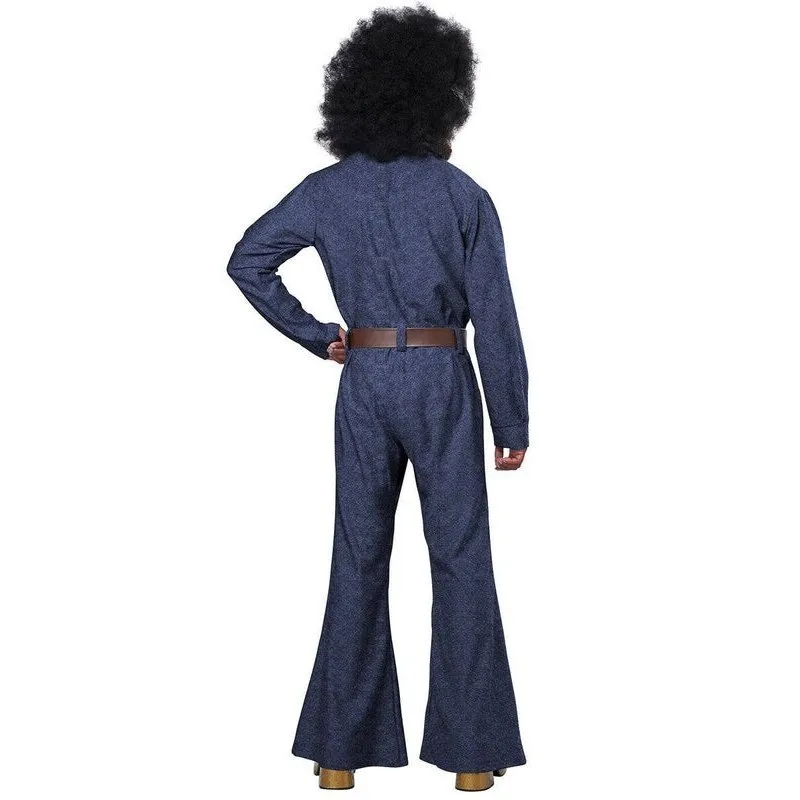 Funky Blue Denim Men's 1970's Disco Costume