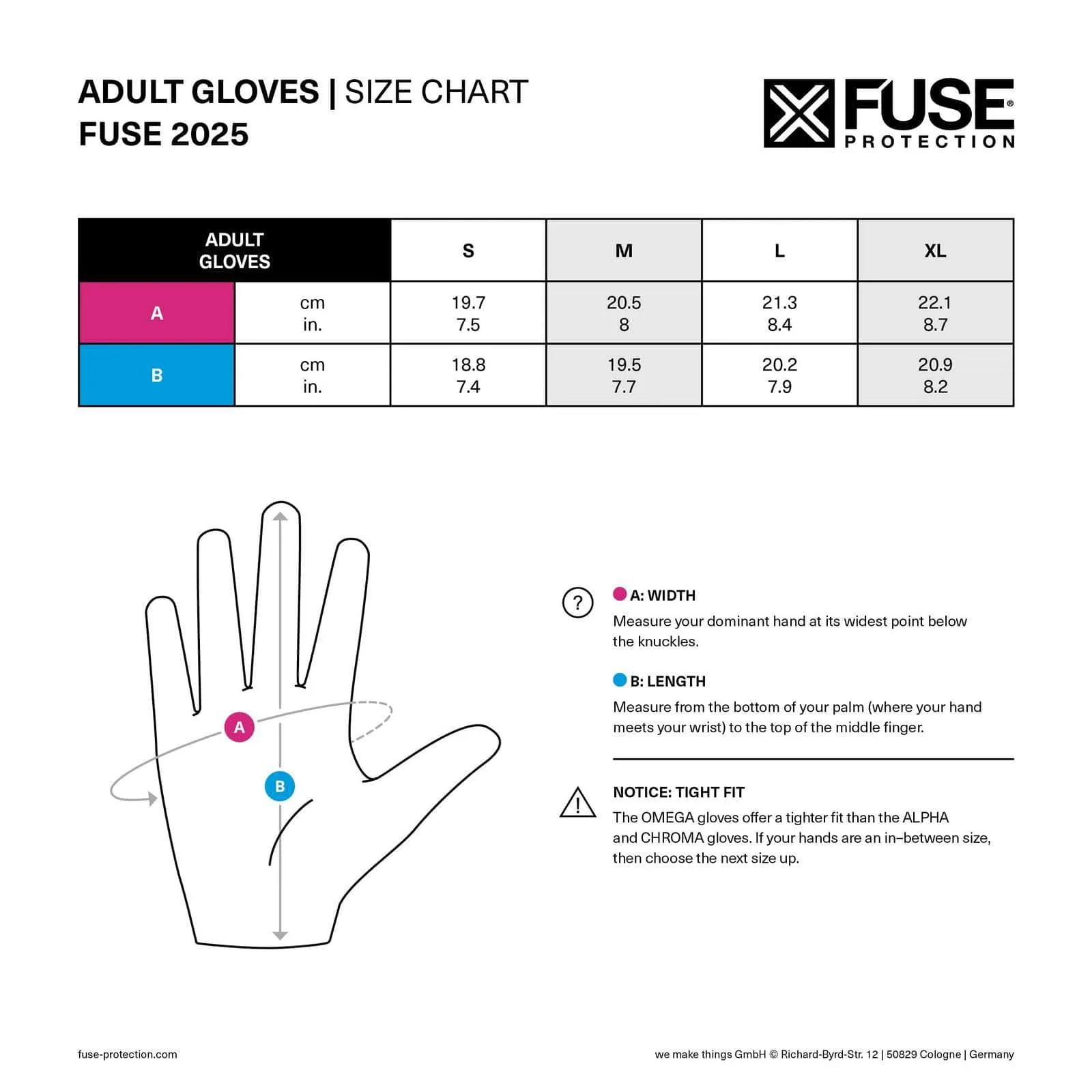 Fuse Omega Gloves Ballpark White / Blue