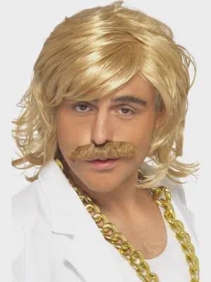 Game Show Host Blonde Wig and Moustache Kit
