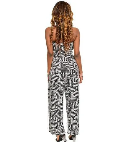 Geometric Halter Jumpsuit