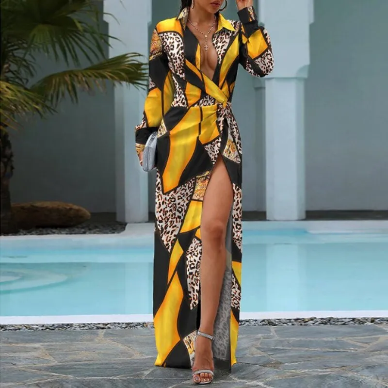 Geometry Print Streetwear Bandage Dresses