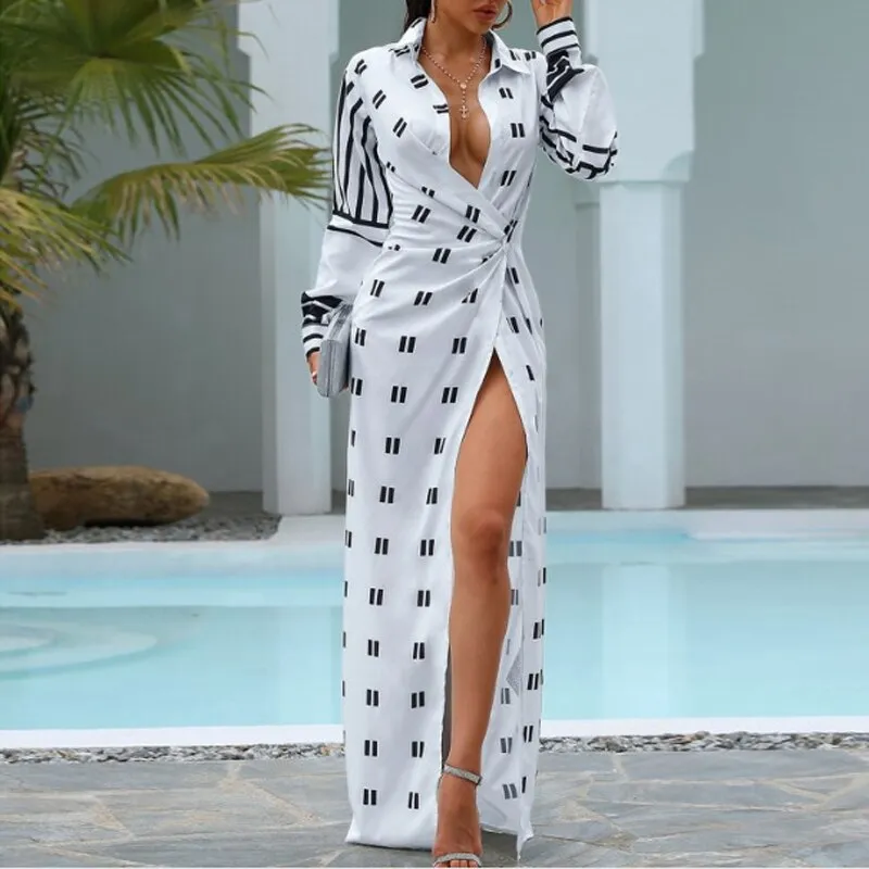 Geometry Print Streetwear Bandage Dresses