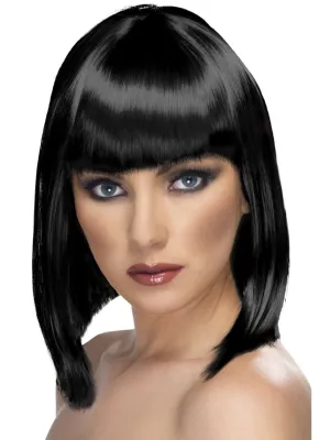 Glam Black Long Bob Wig
