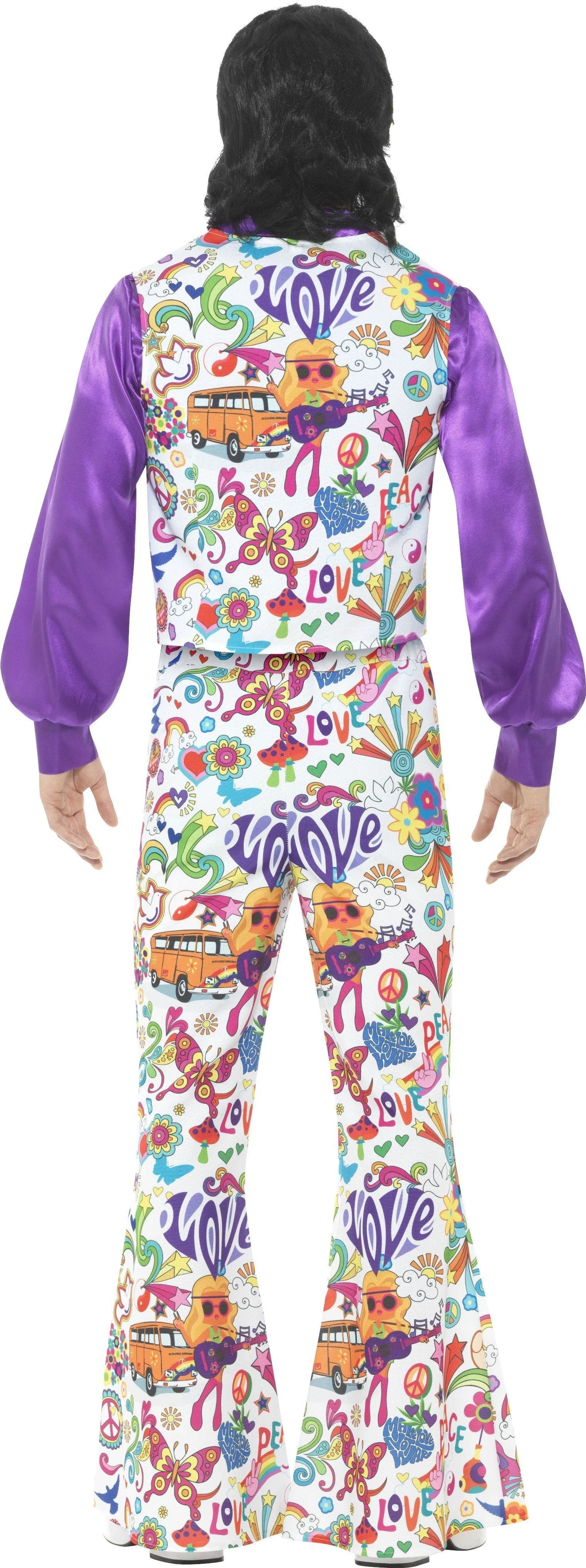 Groovy 60s Hippie Mens Disco Flares and Vest Suit