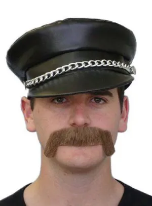 Handlebar Brown Moustache 70's Costume Stick-on Mo