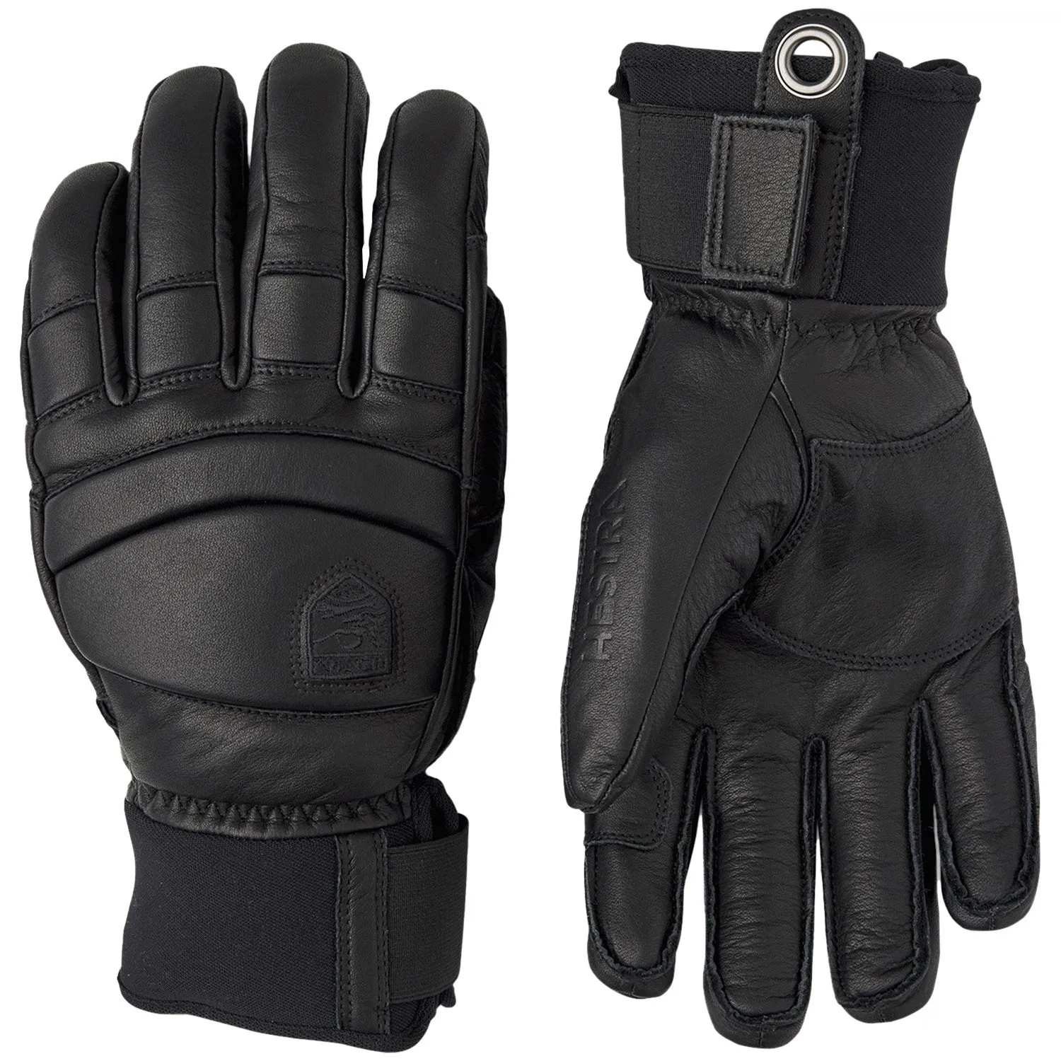 Hestra Leather Fall Line 5 Finger Glove Black / Black