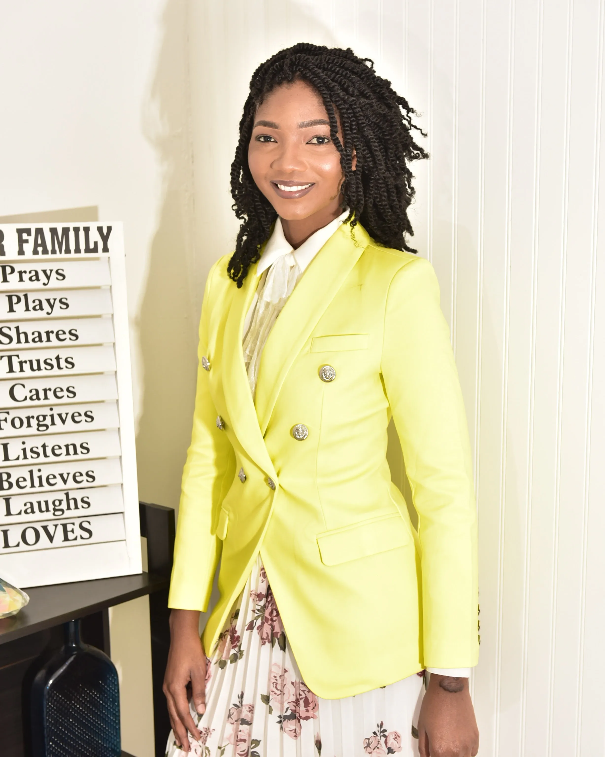 High quality neon yellow blazer
