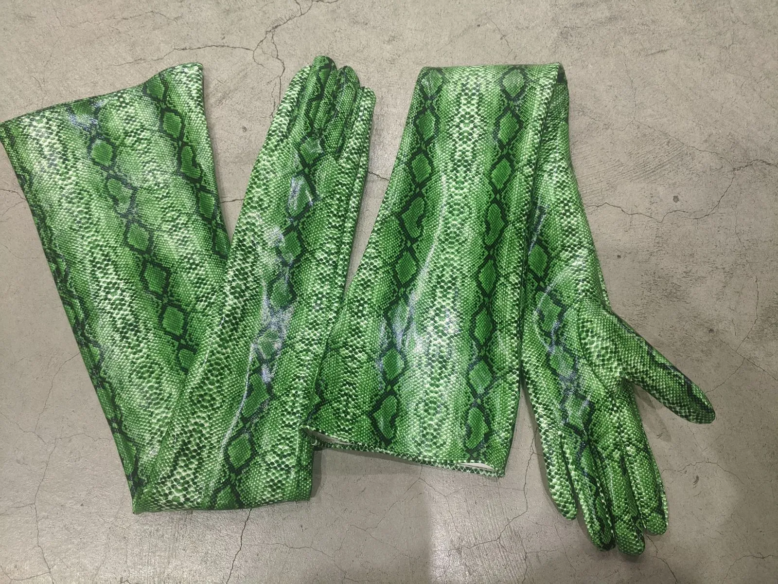 High Shine PVC Opera Length Gloves