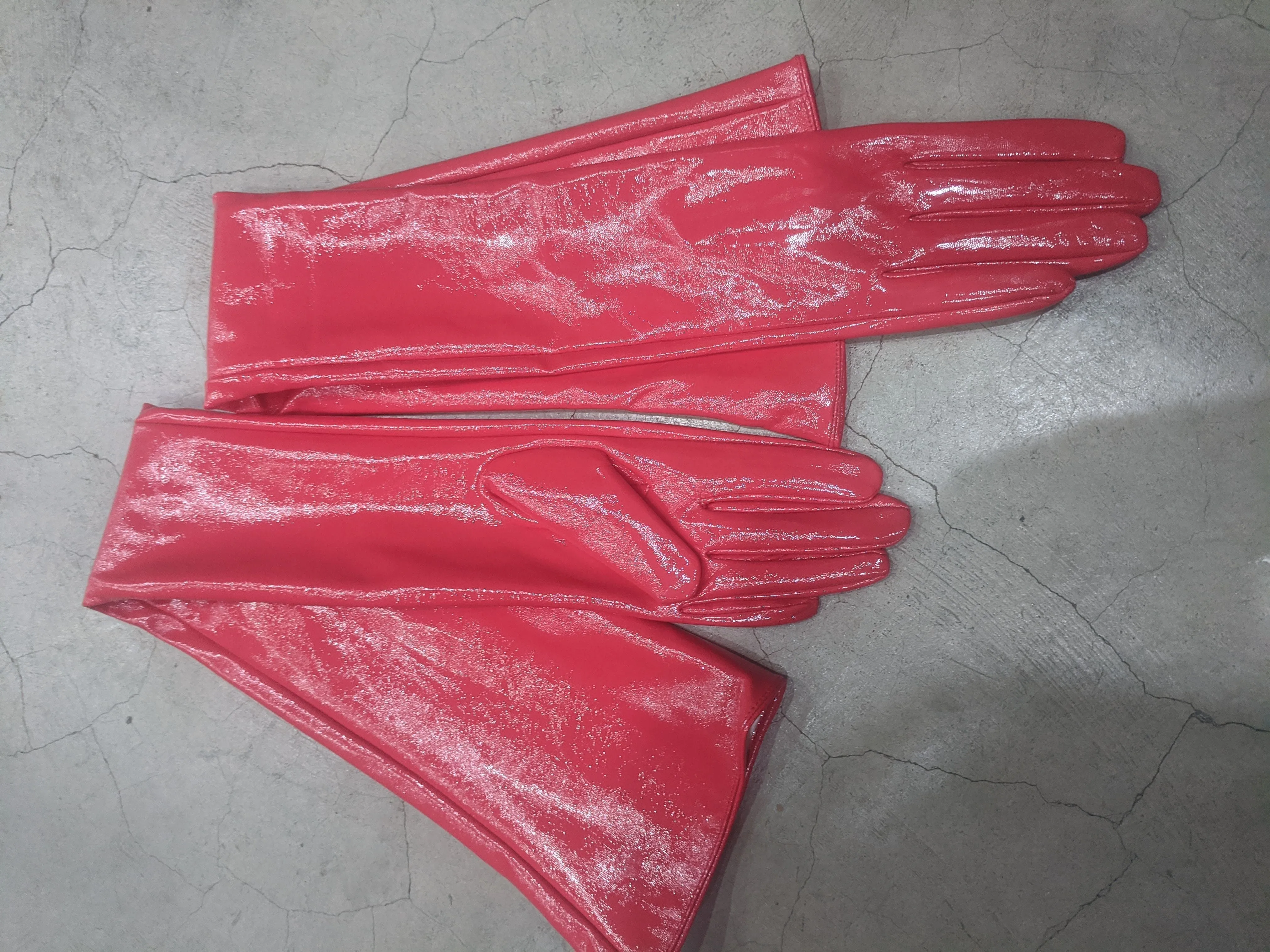 High Shine PVC Opera Length Gloves