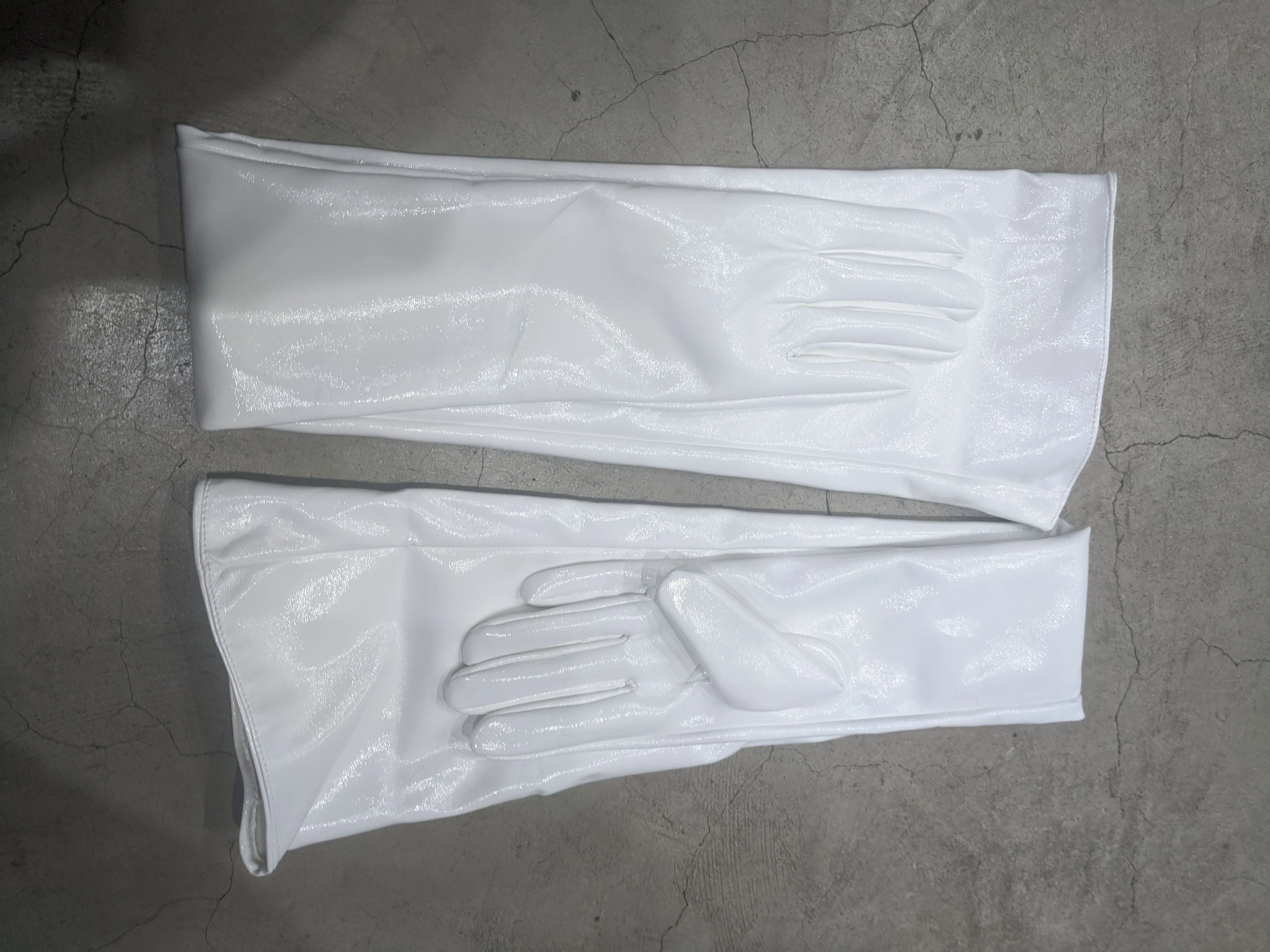 High Shine PVC Opera Length Gloves