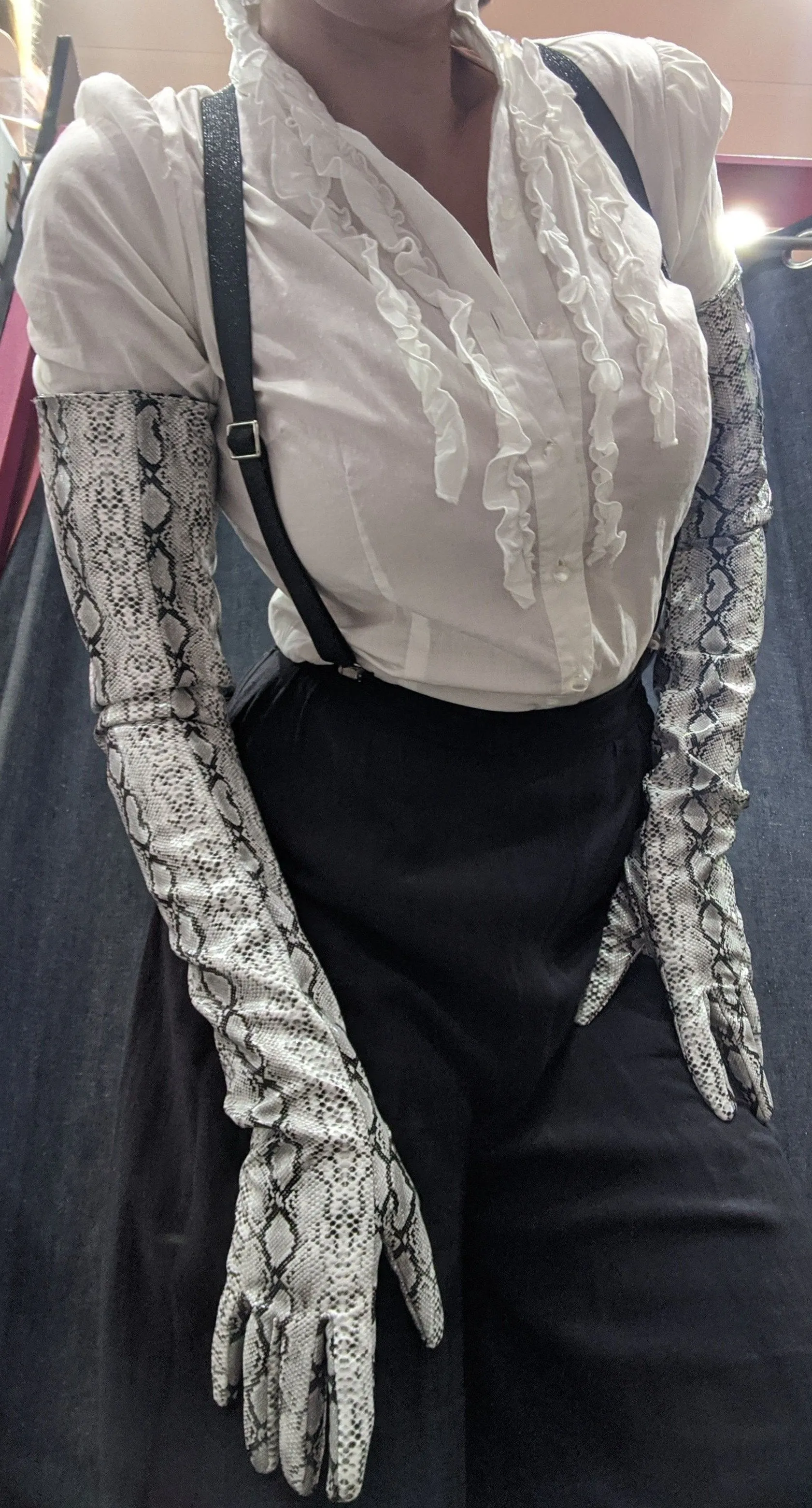 High Shine PVC Opera Length Gloves
