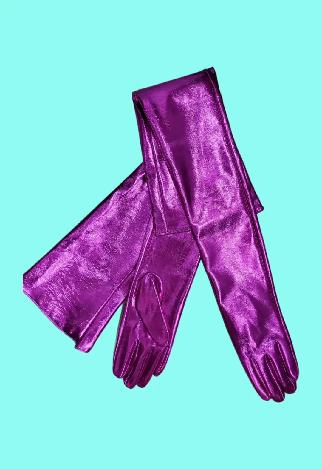 High Shine PVC Opera Length Gloves