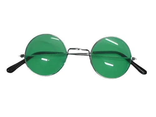 Hippie Green Round Glasses Rock Star Costume Sunglasses
