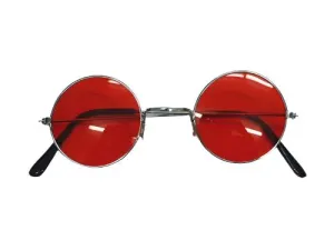 Hippie Red Round Glasses Pop Star Costume Sunglasses