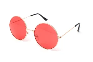 Hippie Red Round Glasses Rock Star Costume Sunglasses