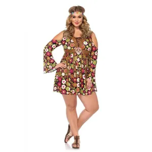 Hippie Women's Plus Size Hippie Fancy Dress Party Costume Starflower