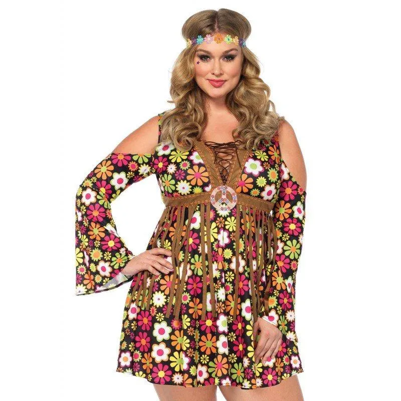 Hippie Women's Plus Size Hippie Fancy Dress Party Costume Starflower