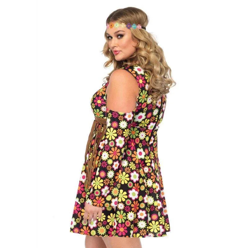 Hippie Women's Plus Size Hippie Fancy Dress Party Costume Starflower