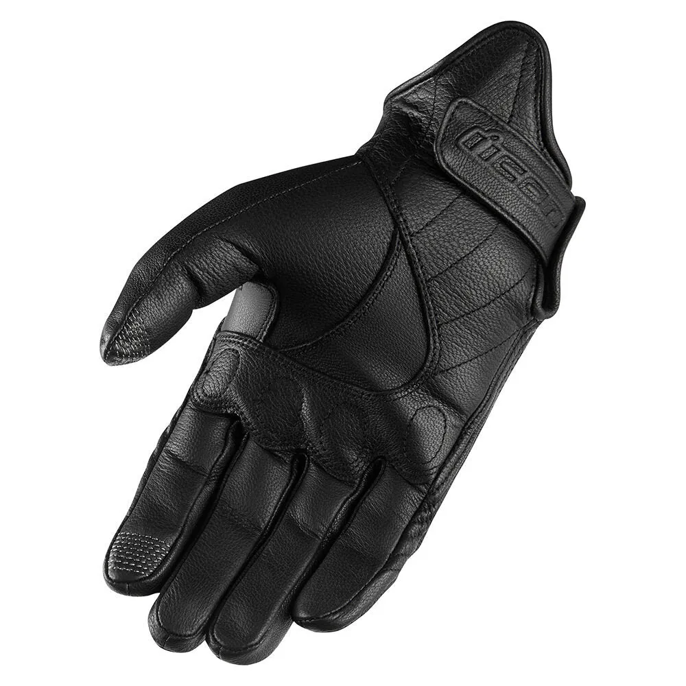 Icon Pursuit Classic Mens Motorcycle Short Leather Glove - Black