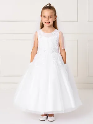 Illusion Neckline Lace & Pearl Dress 5807