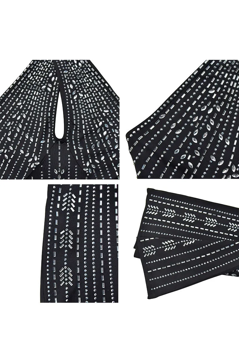 JM0382 Halter Rhinestones Jumpsuits