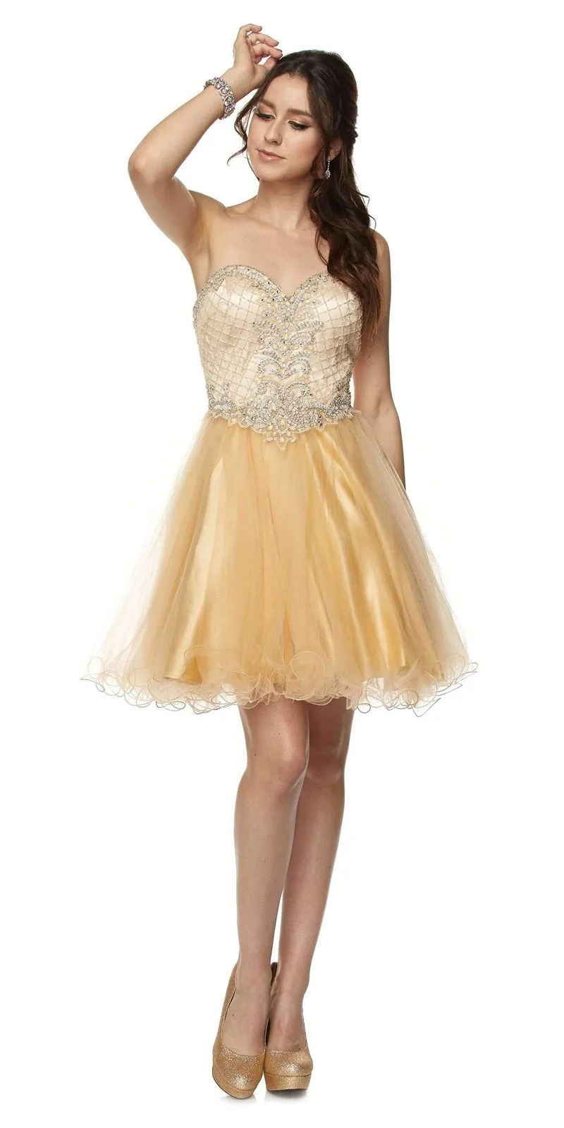 Juliet 778 Sweetheart Neckline Corset Back Dress