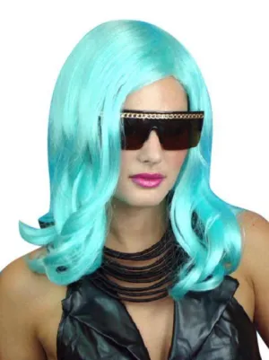 Lady Gaga Aqua Blue Pop-star Costume Wig
