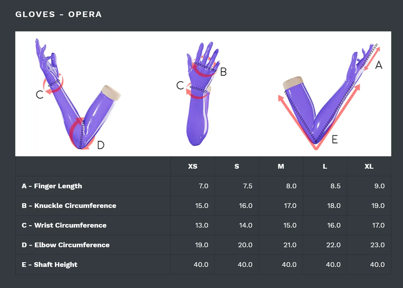 Latex Opera Length Gloves