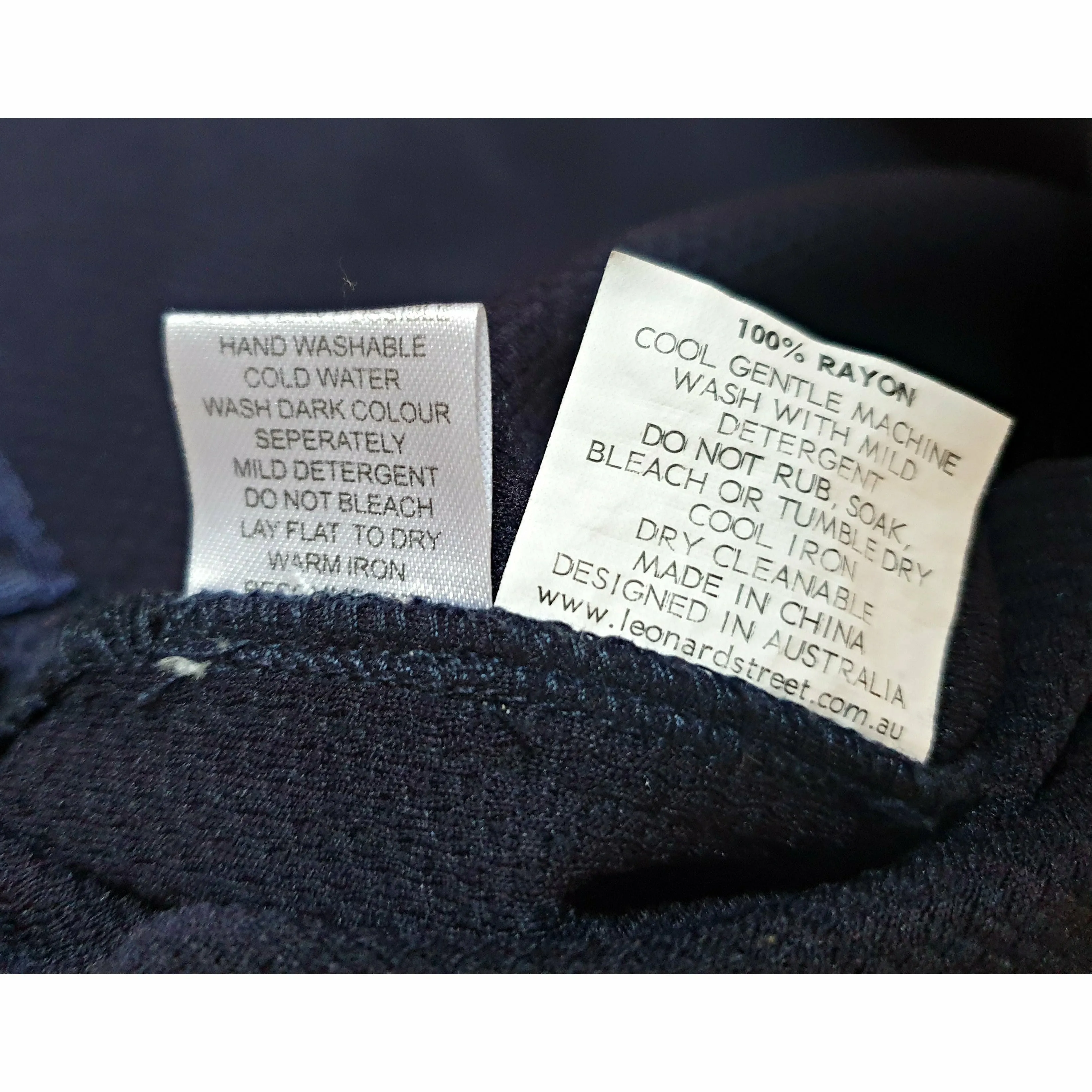 Leonard St textured navy bell sleeve top size 8