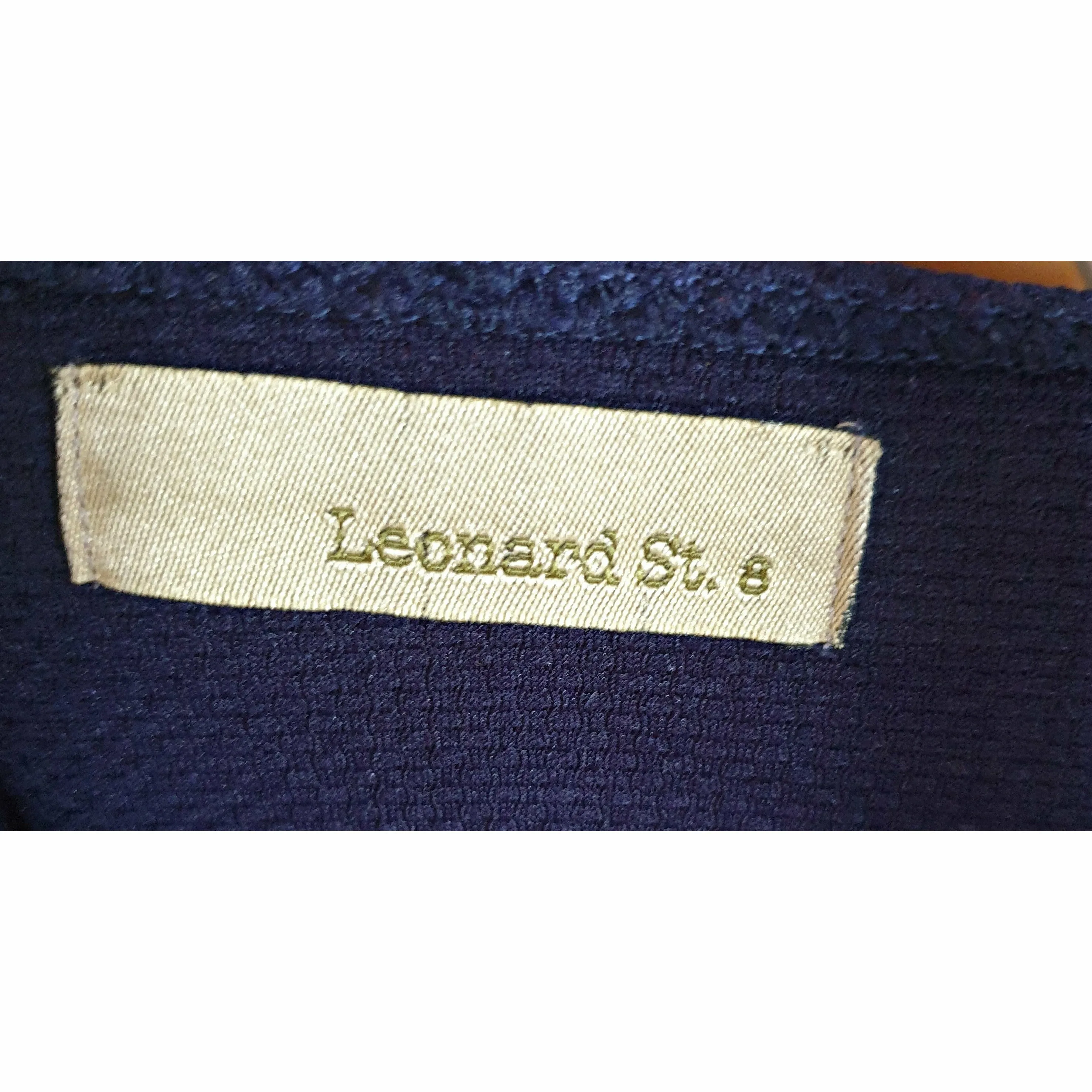 Leonard St textured navy bell sleeve top size 8