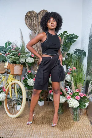 Levels To This Here High Low Shorts - Black