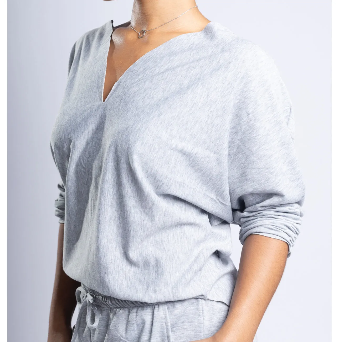 LINDSEY - Cut Neck Top - Perfect Storm