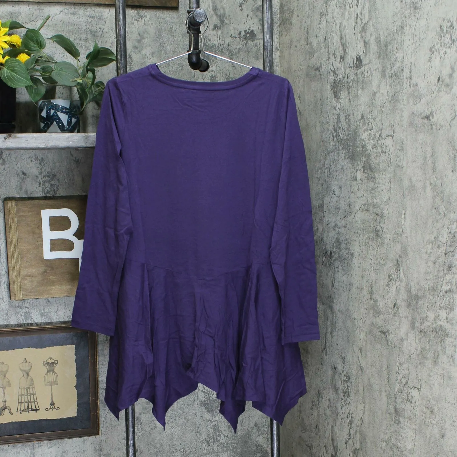 LOGO by Lori Goldstein Women's Cotton Modal Top With Seaming Detail