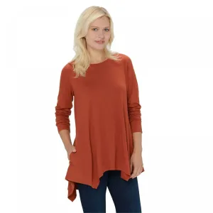 LOGO by Lori Goldstein Women's Cotton Modal Top With Seaming Detail