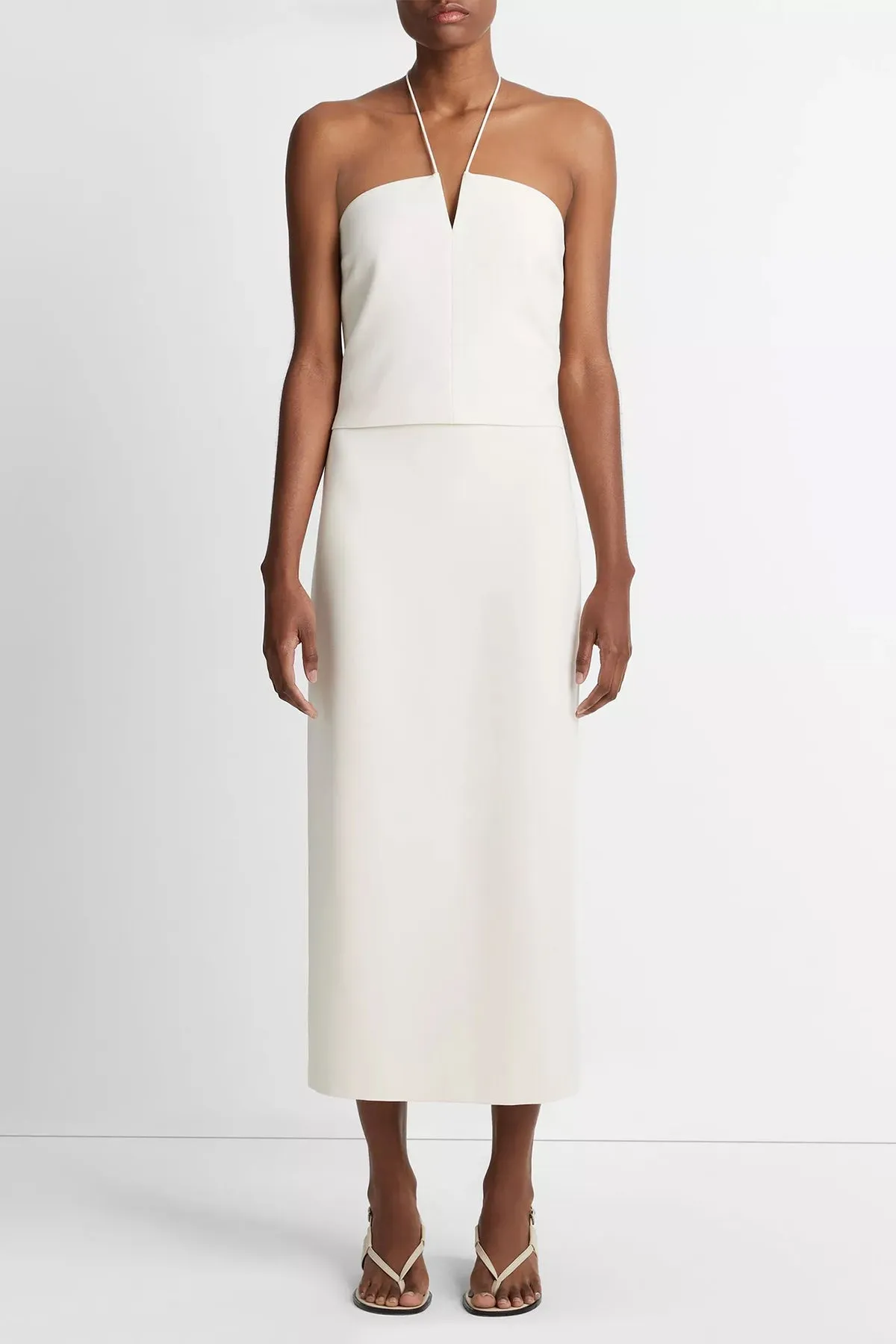 Long Pencil Skirt in Off-White